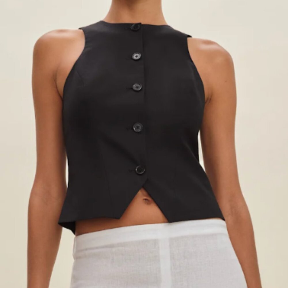 Reformation Rory Vest Color Black Size 4